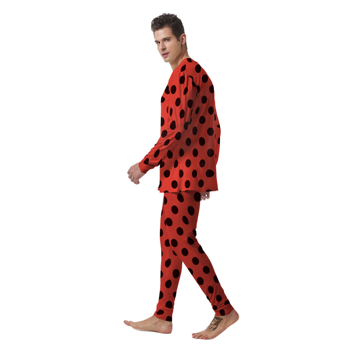 Spots Ladybug Print Pattern Men's Pajamas-grizzshop