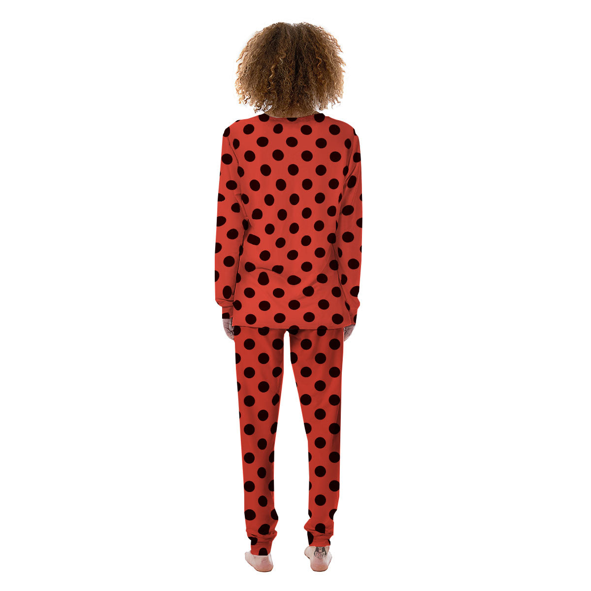 Spots Ladybug Print Pattern Women's Pajamas-grizzshop