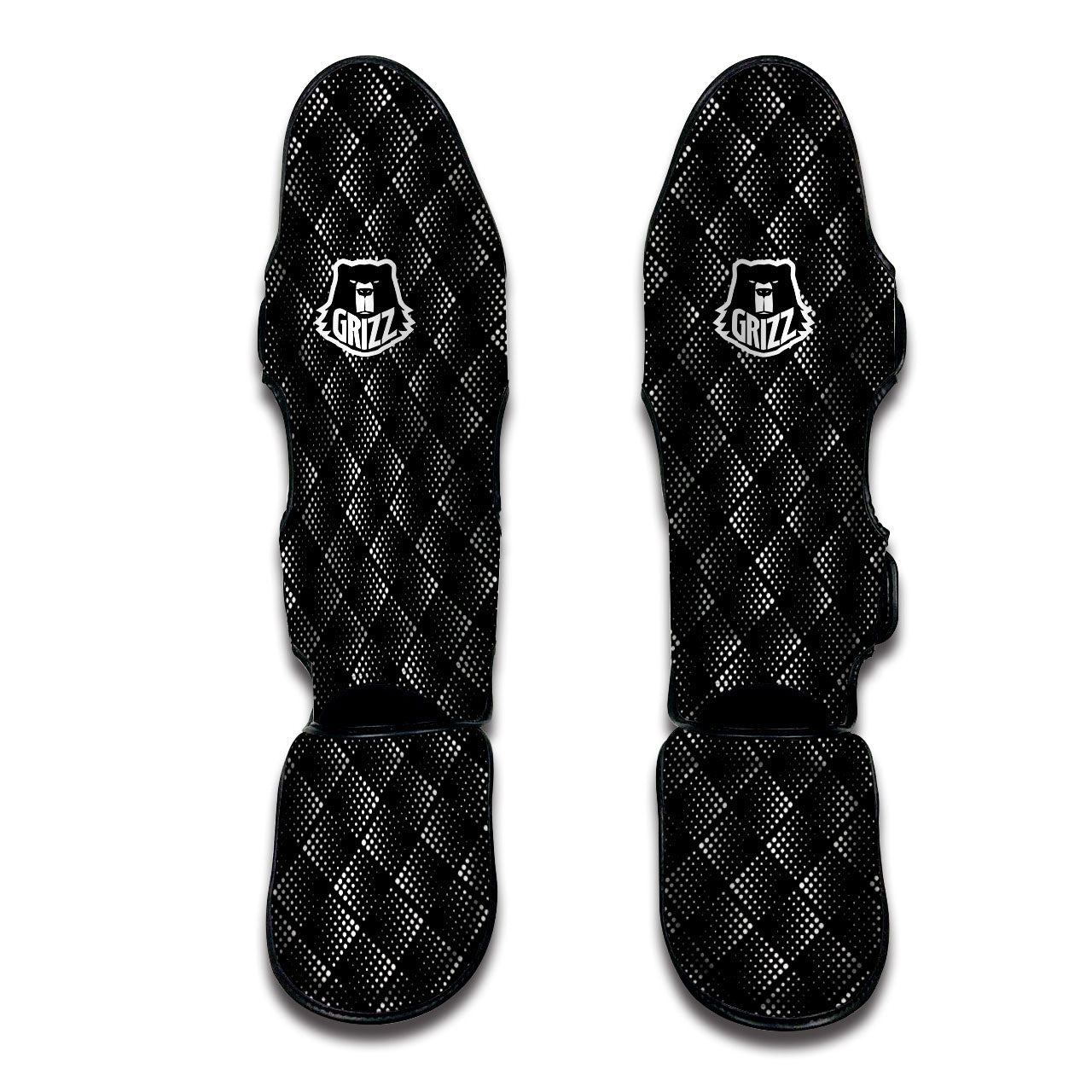 Square Dot Geometric Print Pattern Muay Thai Shin Guards-grizzshop