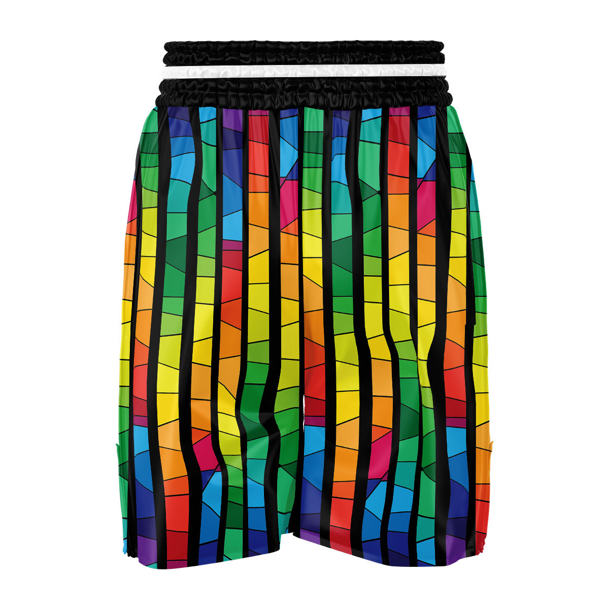 Square Stained Glass Mosaic Print Boxing Shorts-grizzshop