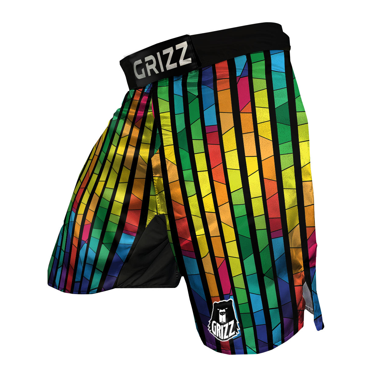Square Stained Glass Mosaic Print MMA Shorts-grizzshop