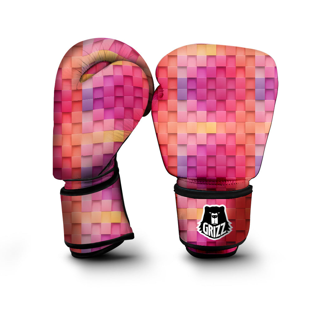 Square Tile 3D Colorful Print Pattern Boxing Gloves-grizzshop