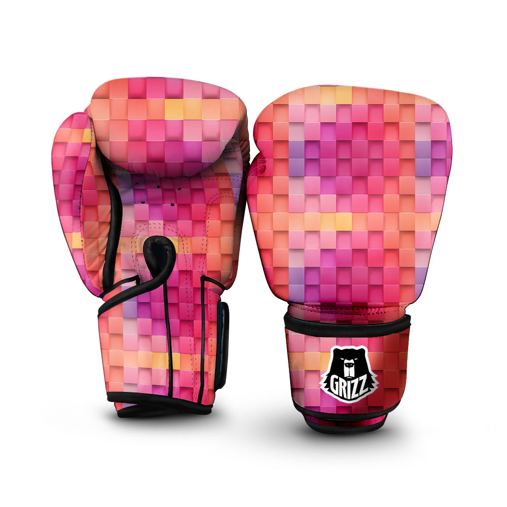 Square Tile 3D Colorful Print Pattern Boxing Gloves-grizzshop