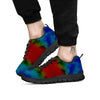 Squares Rainbow Print Pattern Black Sneaker-grizzshop