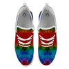 Squares Rainbow Print Pattern White Athletic Shoes-grizzshop