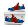 Squares Rainbow Print Pattern White Athletic Shoes-grizzshop