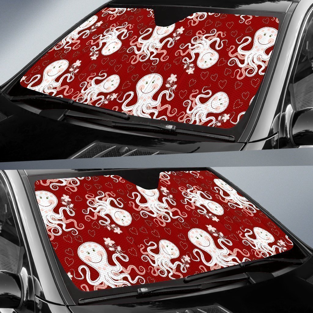 Squid Octopus Tentacle Pattern Print Car Sun Shade-grizzshop