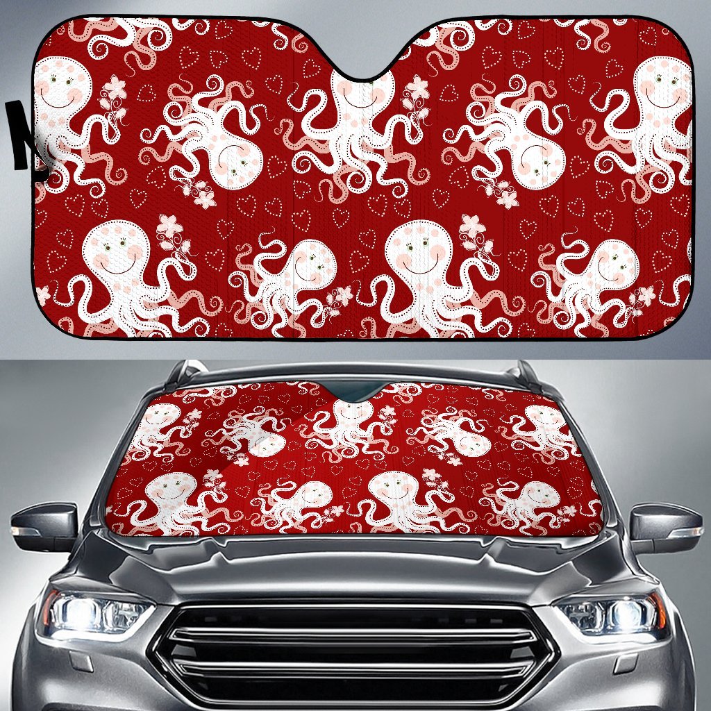 Squid Octopus Tentacle Pattern Print Car Sun Shade-grizzshop
