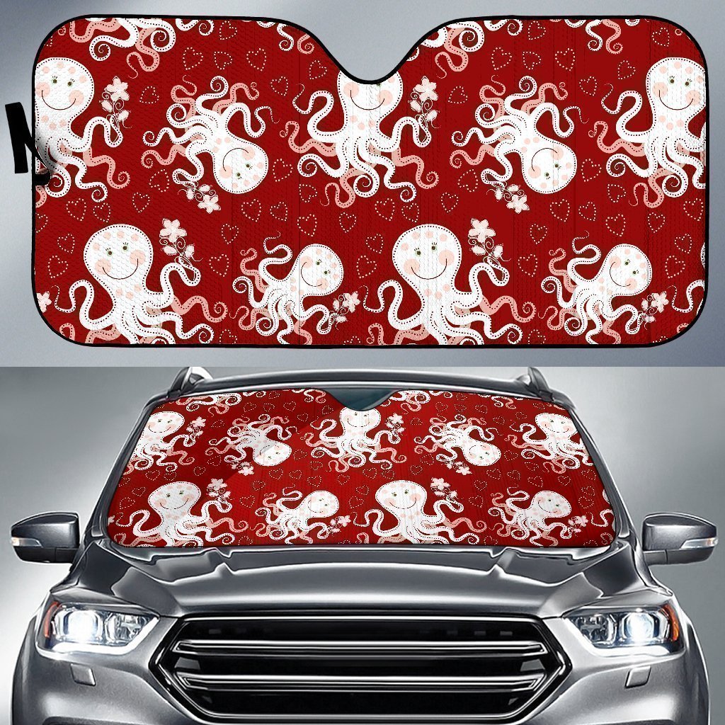 Squid Octopus Tentacle Pattern Print Car Sun Shade-grizzshop