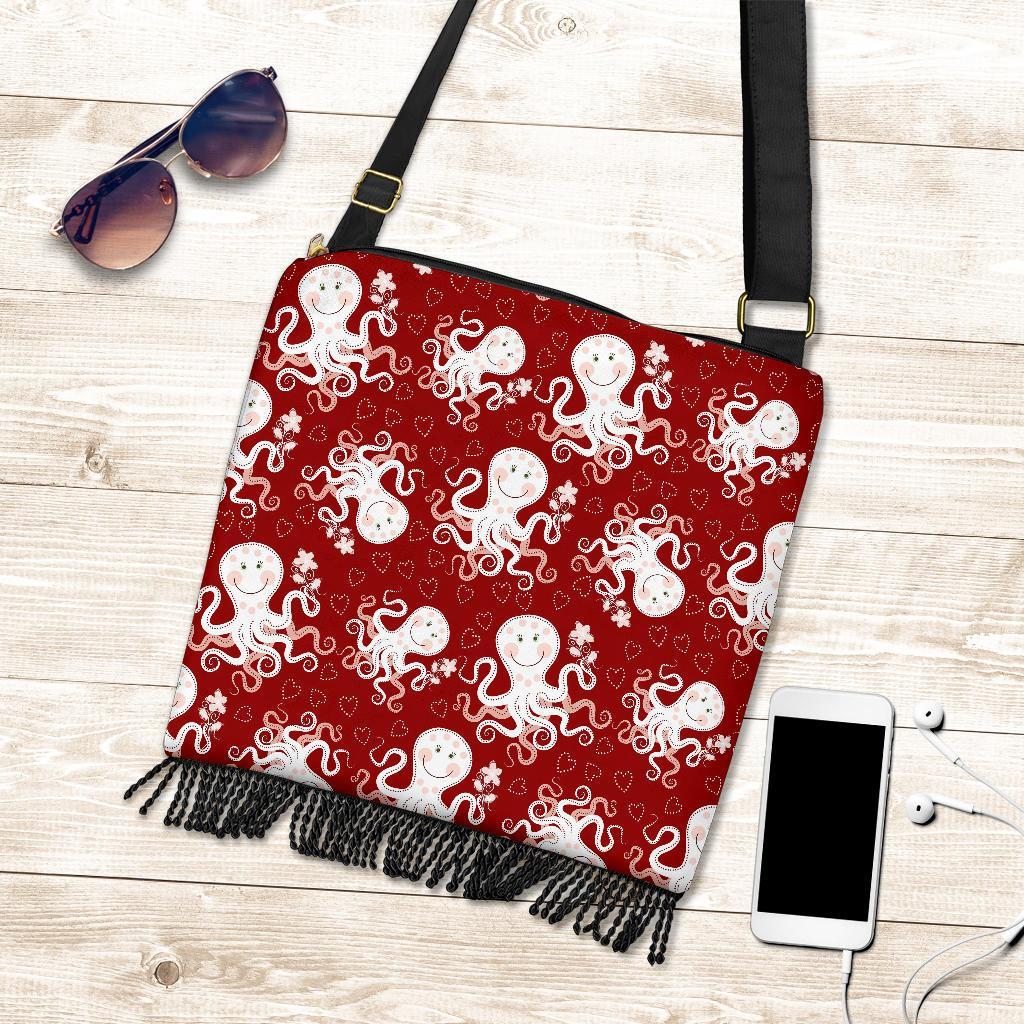 Squid Octopus Tentacle Pattern Print Crossbody Bags-grizzshop