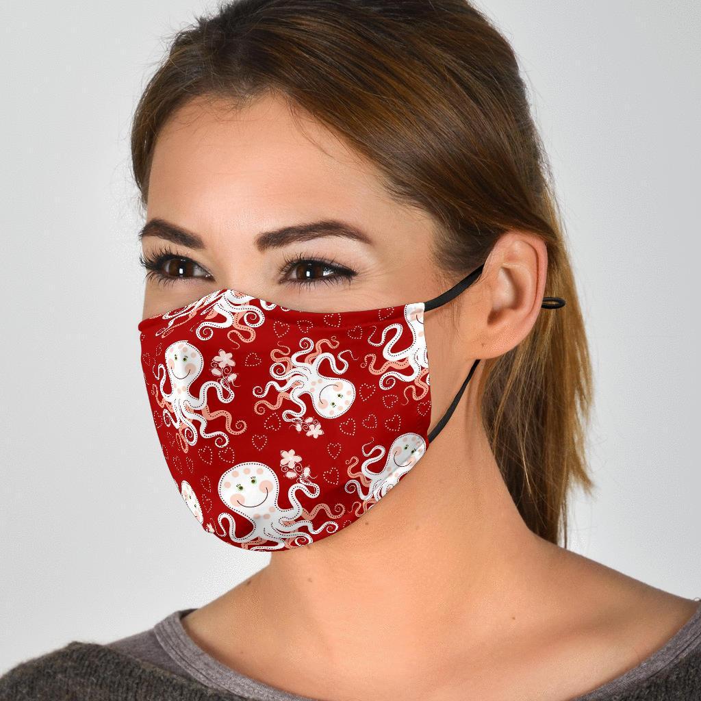 Squid Octopus Tentacle Pattern Print Face Mask-grizzshop