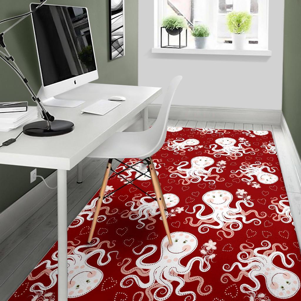 Squid Octopus Tentacle Pattern Print Floor Mat-grizzshop