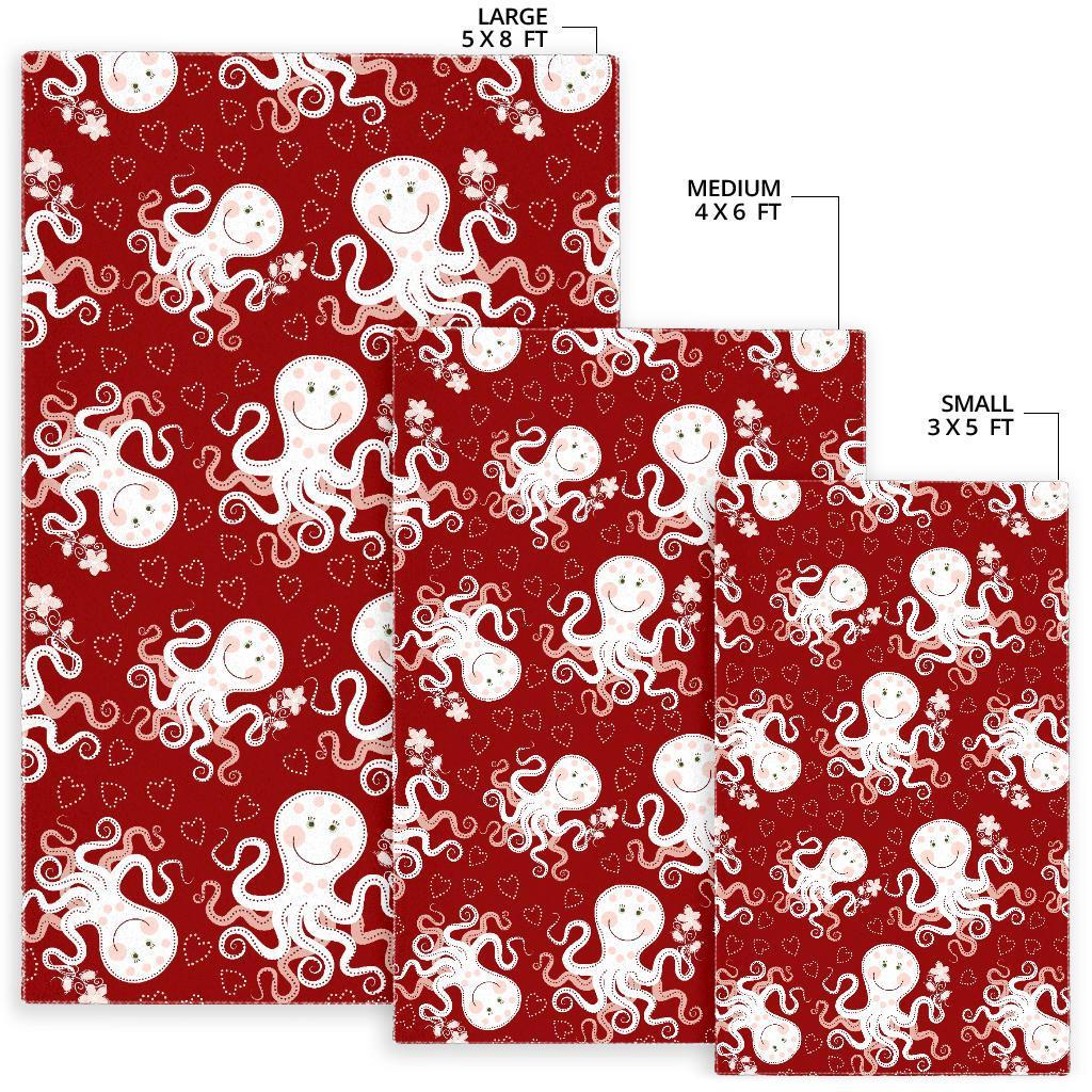 Squid Octopus Tentacle Pattern Print Floor Mat-grizzshop