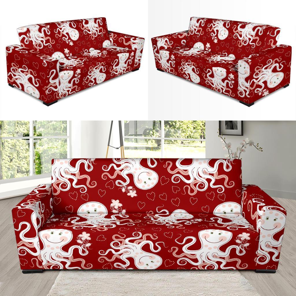 Squid Octopus Tentacle Pattern Print Sofa Covers-grizzshop