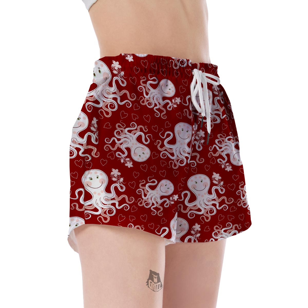 Squid Octopus Tentacle Pattern Print Women's Shorts-grizzshop
