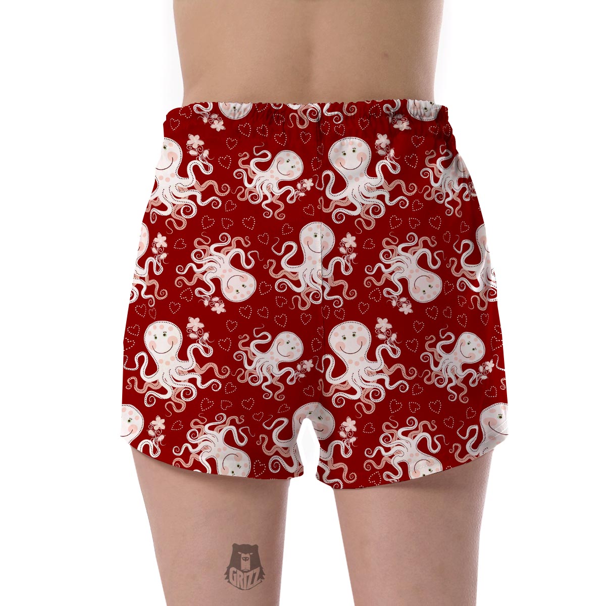 Squid Octopus Tentacle Pattern Print Women's Shorts-grizzshop