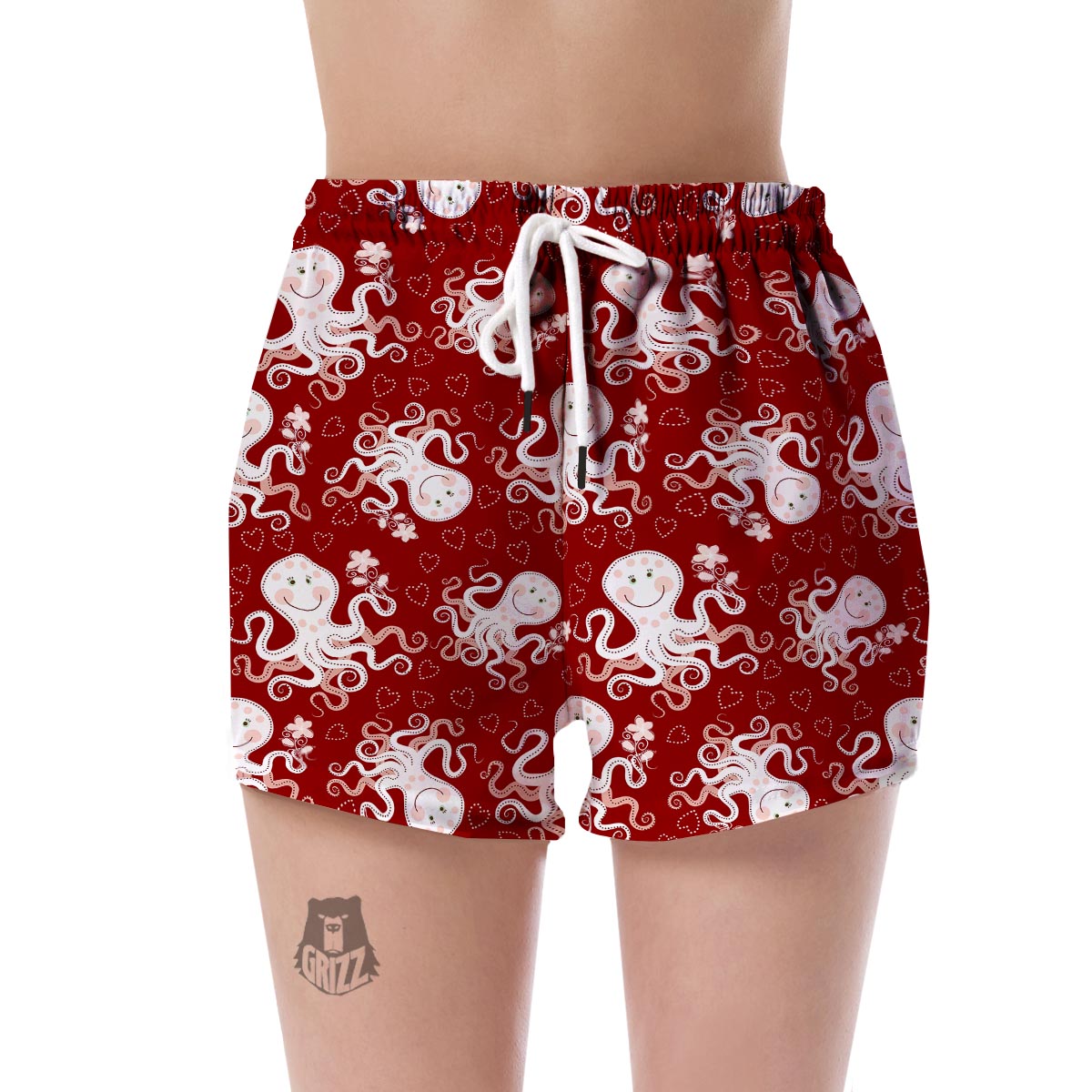 Squid Octopus Tentacle Pattern Print Women's Shorts-grizzshop