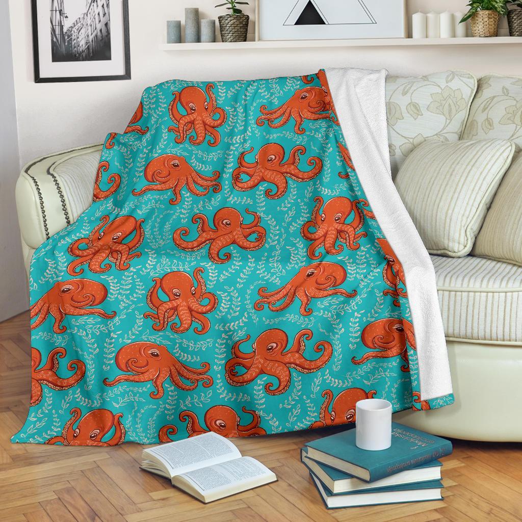 Squid Octopus Tentacle Print Pattern Blanket-grizzshop