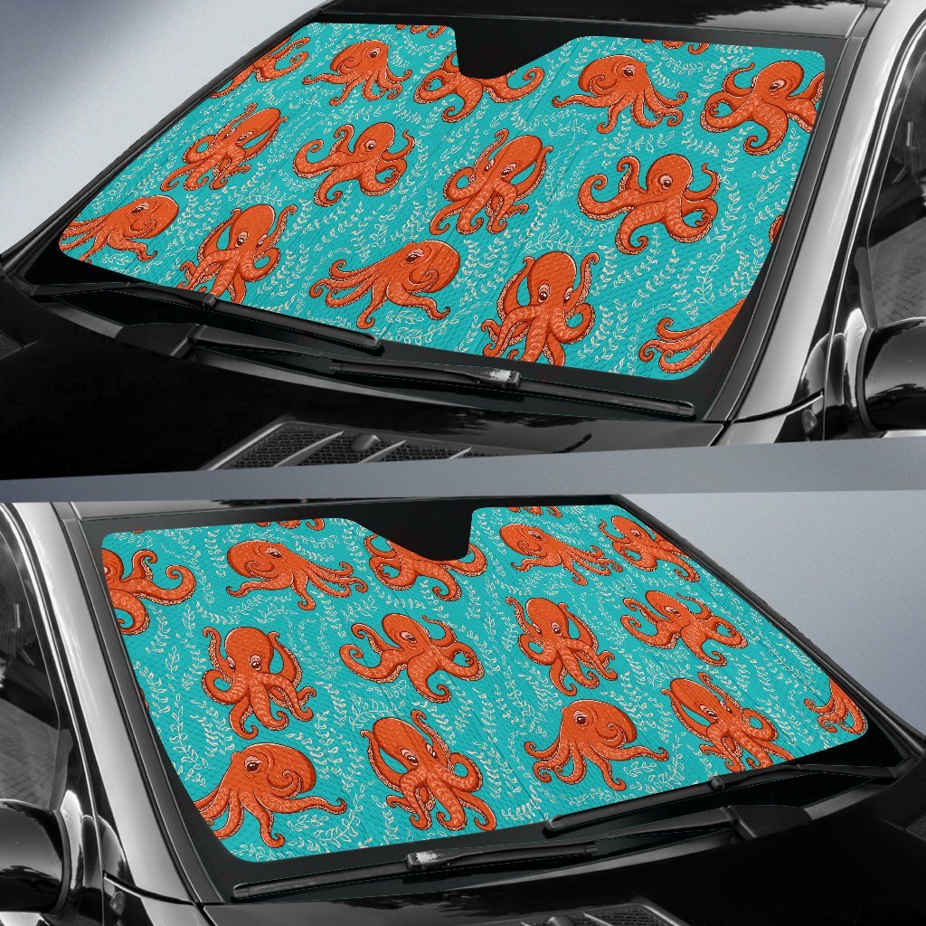 Squid Octopus Tentacle Print Pattern Car Sun Shade-grizzshop