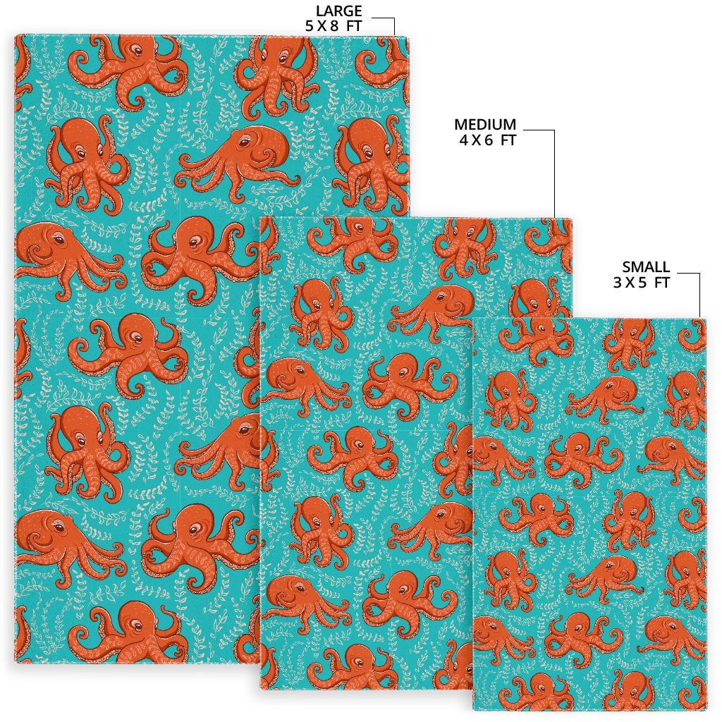 Squid Octopus Tentacle Print Pattern Floor Mat-grizzshop