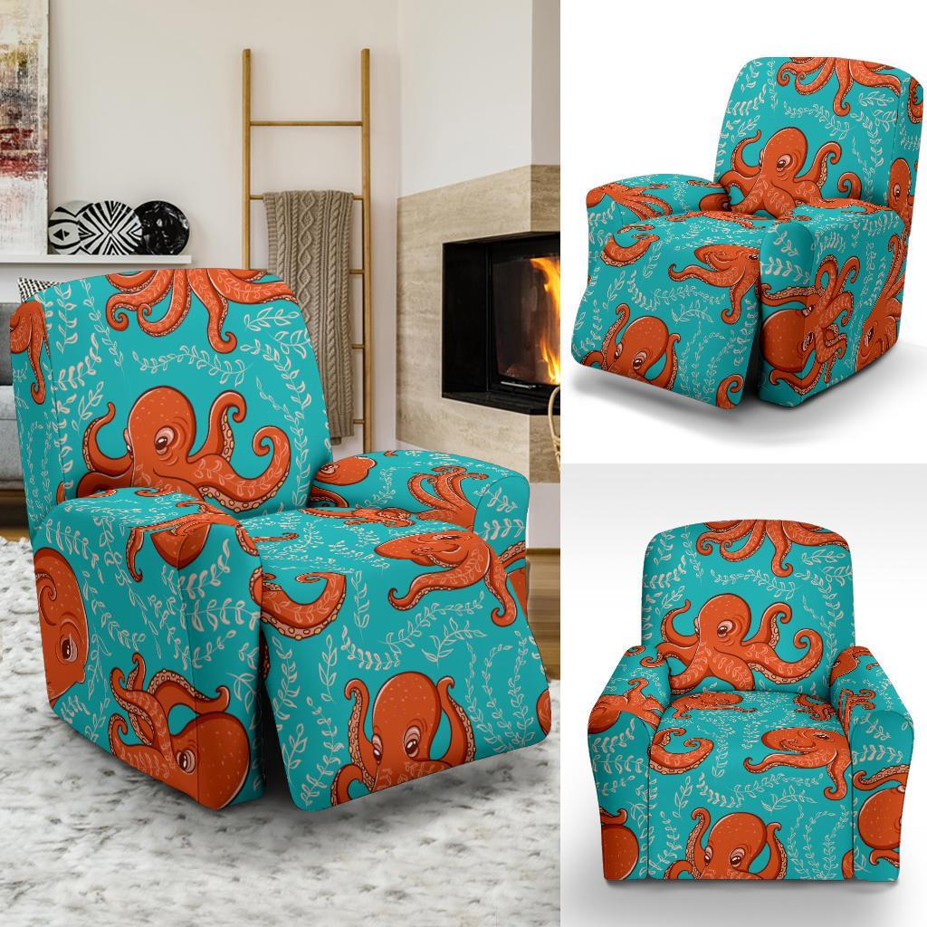 Squid Octopus Tentacle Print Pattern Recliner Cover-grizzshop