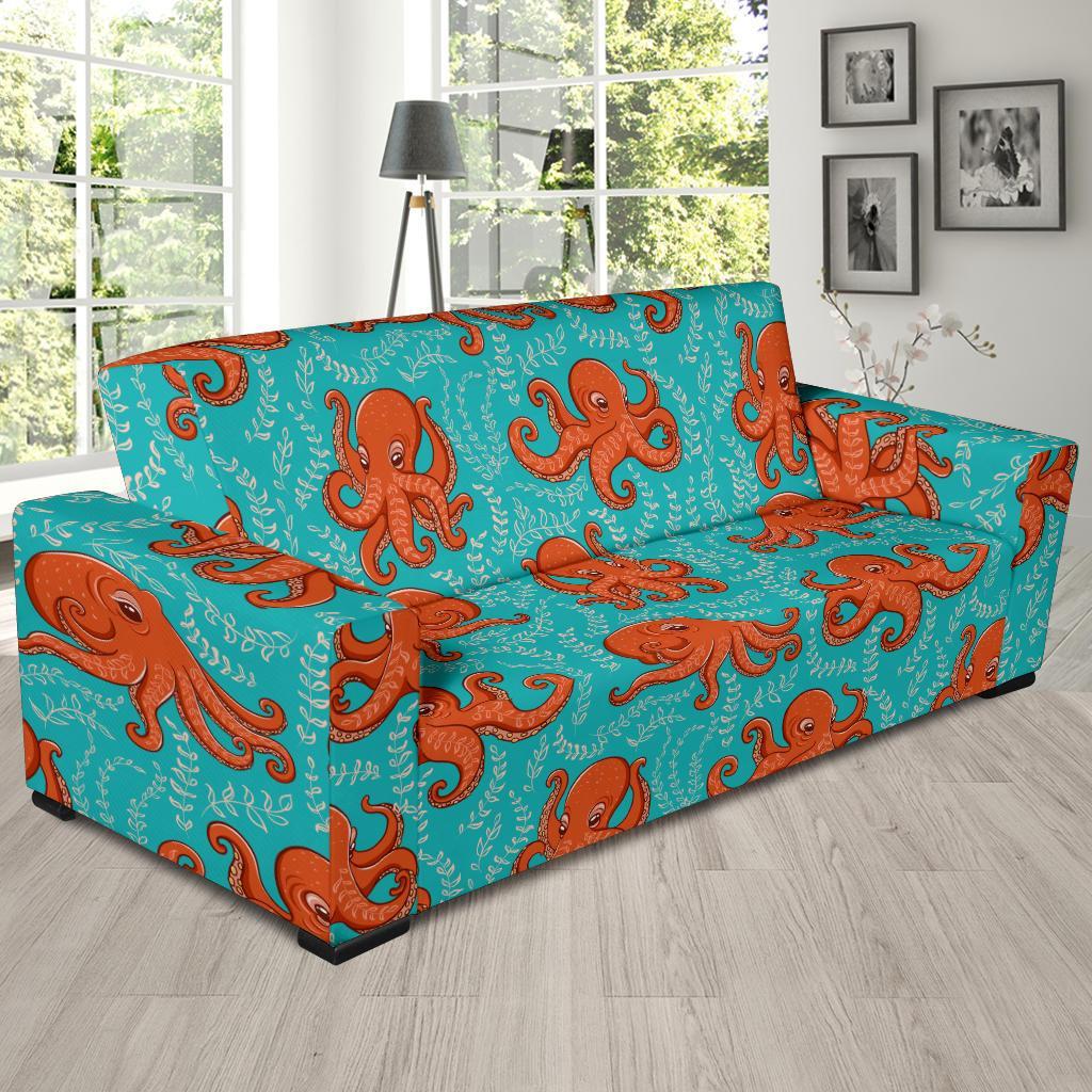 Squid Octopus Tentacle Print Pattern Sofa Covers-grizzshop