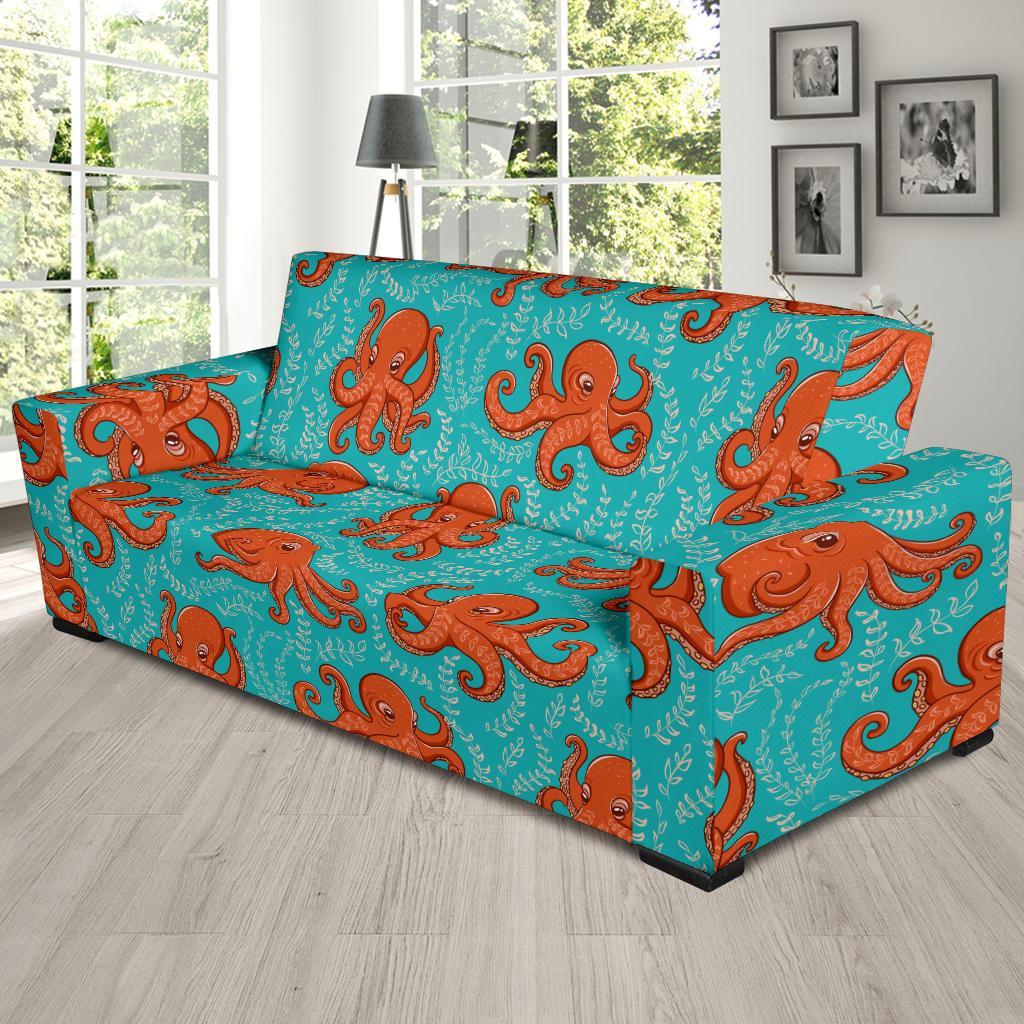 Squid Octopus Tentacle Print Pattern Sofa Covers-grizzshop