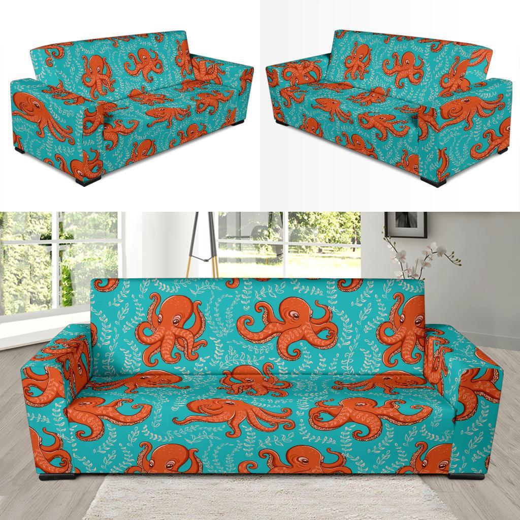 Squid Octopus Tentacle Print Pattern Sofa Covers-grizzshop