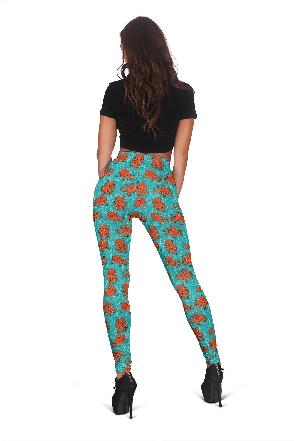 Squid Octopus Tentacle Print Pattern Women Leggings-grizzshop