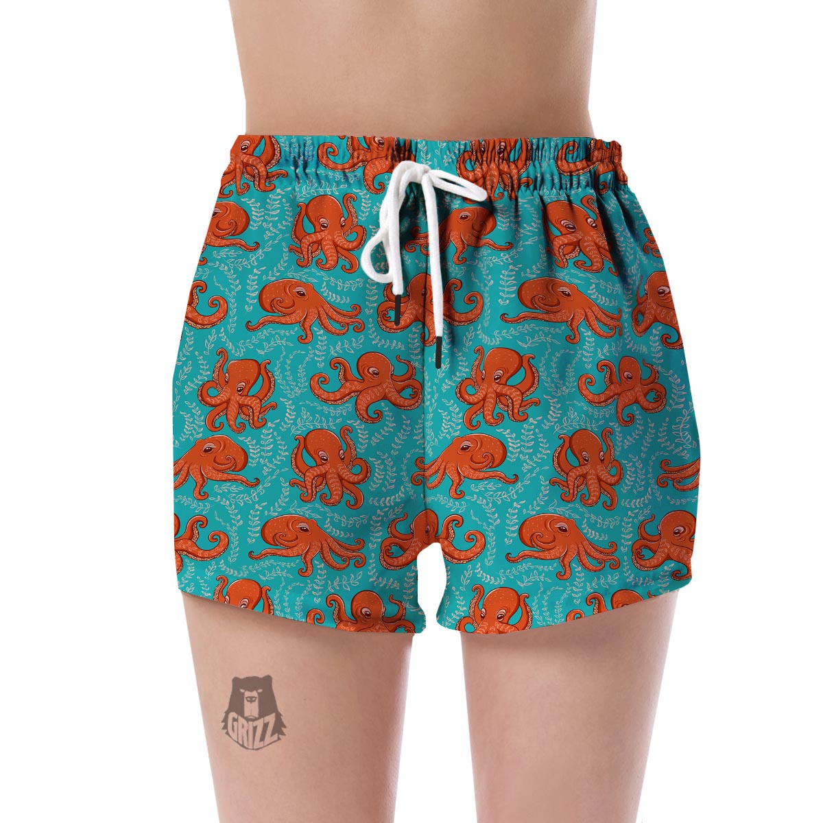 Squid Octopus Tentacle Print Pattern Women's Shorts-grizzshop