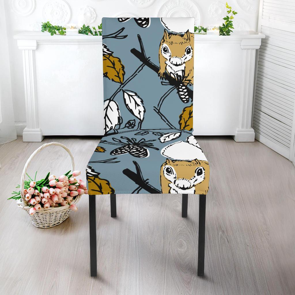 Squirrel Drawing Pattern Print Chair Cover-grizzshop