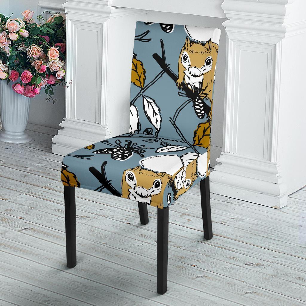 Squirrel Drawing Pattern Print Chair Cover-grizzshop