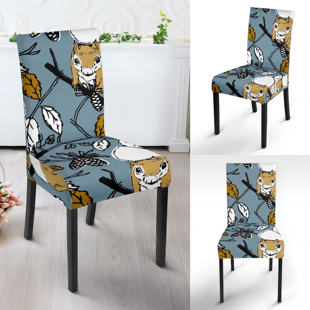 Squirrel Drawing Pattern Print Chair Cover-grizzshop