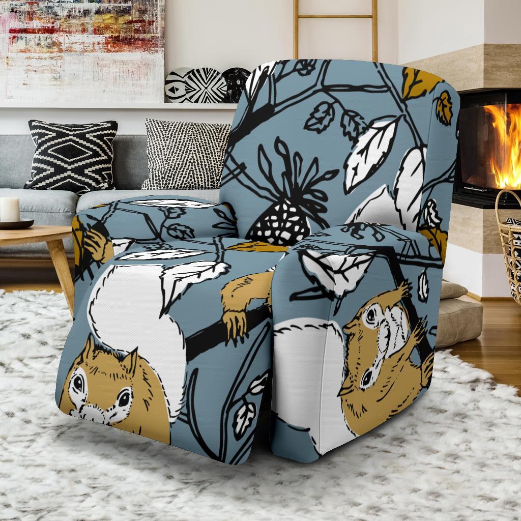 Squirrel Drawing Pattern Print Recliner Cover-grizzshop