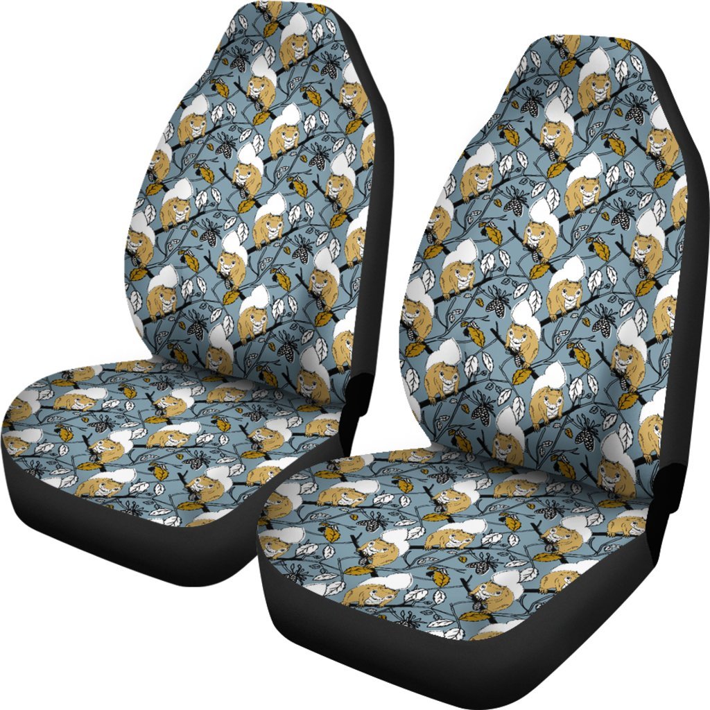 Squirrel Drawing Pattern Print Universal Fit Car Seat Cover-grizzshop