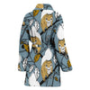 Squirrel Drawing Pattern Print Women Long Robe-grizzshop