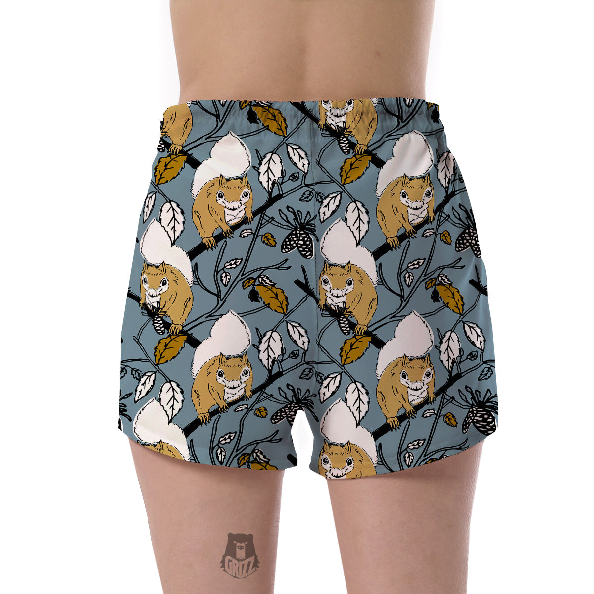 Squirrel Drawing Pattern Print Women's Shorts-grizzshop