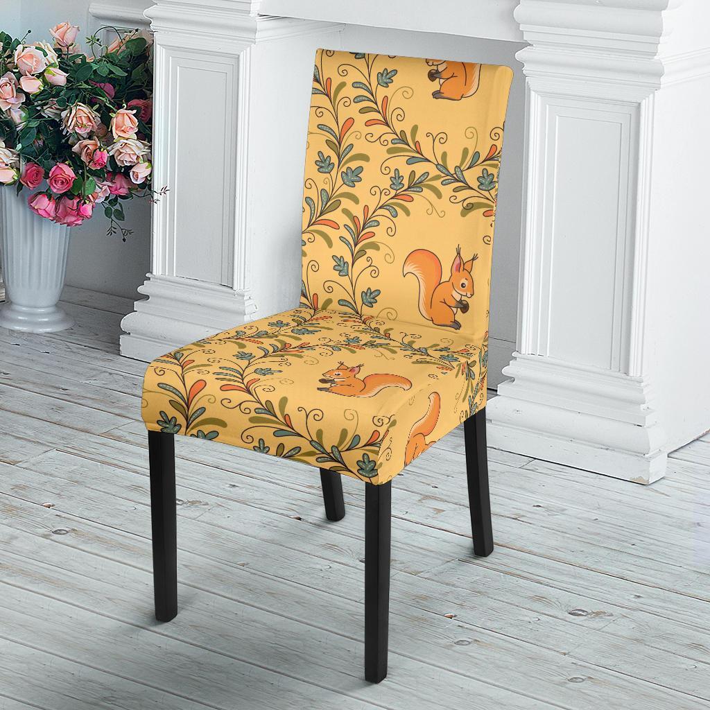 Squirrel Drawing Walnut Pattern Print Chair Cover-grizzshop