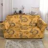 Squirrel Rabbit Pattern Print Loveseat Cover-grizzshop