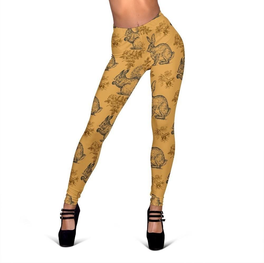 Squirrel Rabbit Print Pattern Women Leggings-grizzshop