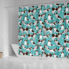 St Bernard Blue Pattern Print Bathroom Shower Curtain-grizzshop