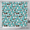 St Bernard Blue Pattern Print Bathroom Shower Curtain-grizzshop