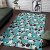 St Bernard Blue Pattern Print Floor Mat-grizzshop