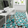 St Bernard Blue Pattern Print Floor Mat-grizzshop