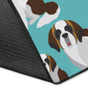 St Bernard Blue Pattern Print Floor Mat-grizzshop