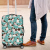 St Bernard Blue Pattern Print Luggage Cover Protector-grizzshop