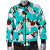 St Bernard Blue Pattern Print Men's Bomber Jacket-grizzshop