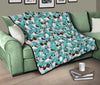 St Bernard Blue Pattern Print Quilt-grizzshop