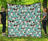 St Bernard Blue Pattern Print Quilt-grizzshop