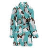 St Bernard Blue Pattern Print Women Long Robe-grizzshop